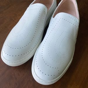 Kate Spade White Leather Slip On Loafer